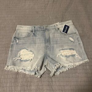 Mudd Light Blue Distressed Denim Jean Shorts
